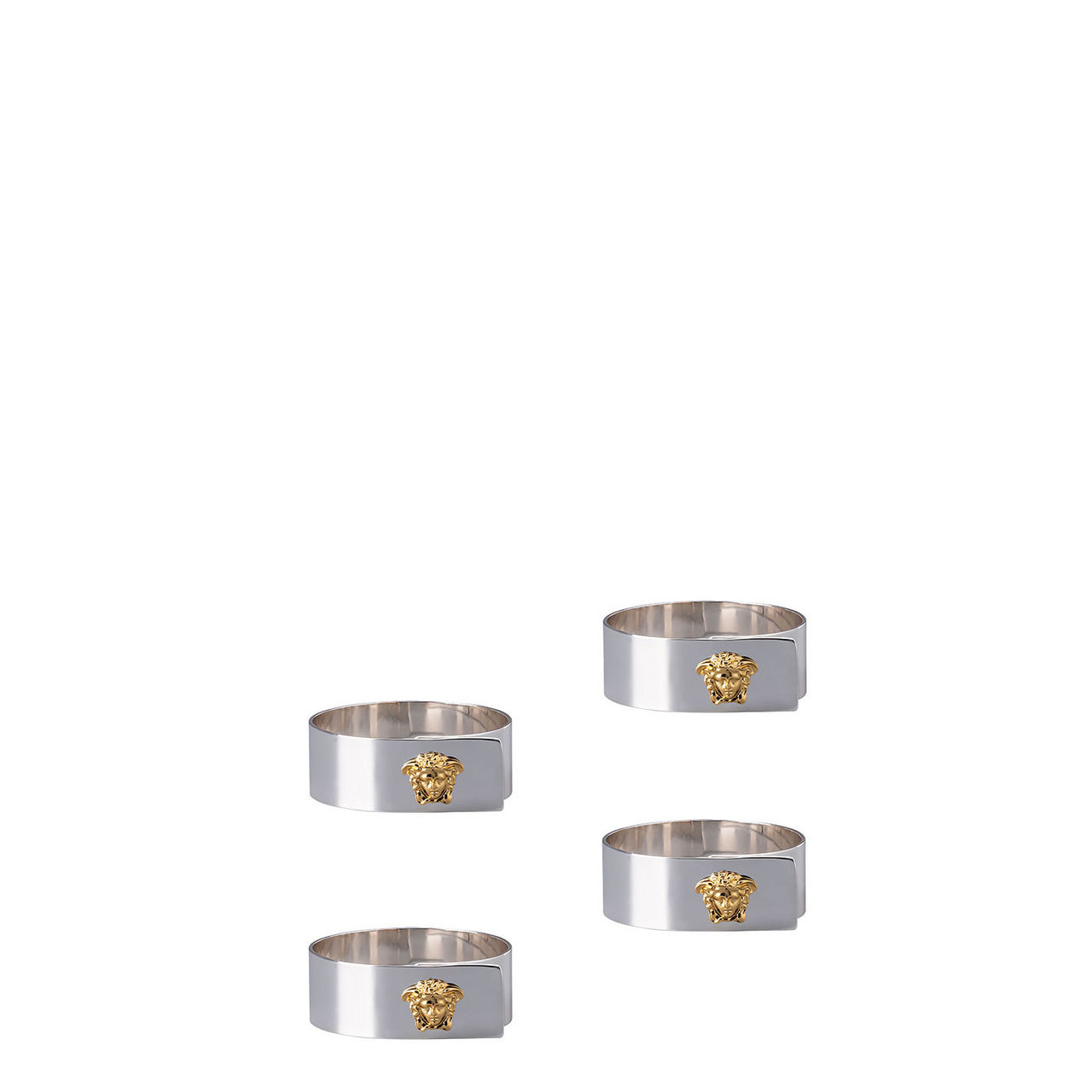 Versace Napkin Rings Silver/Gold 4pcs