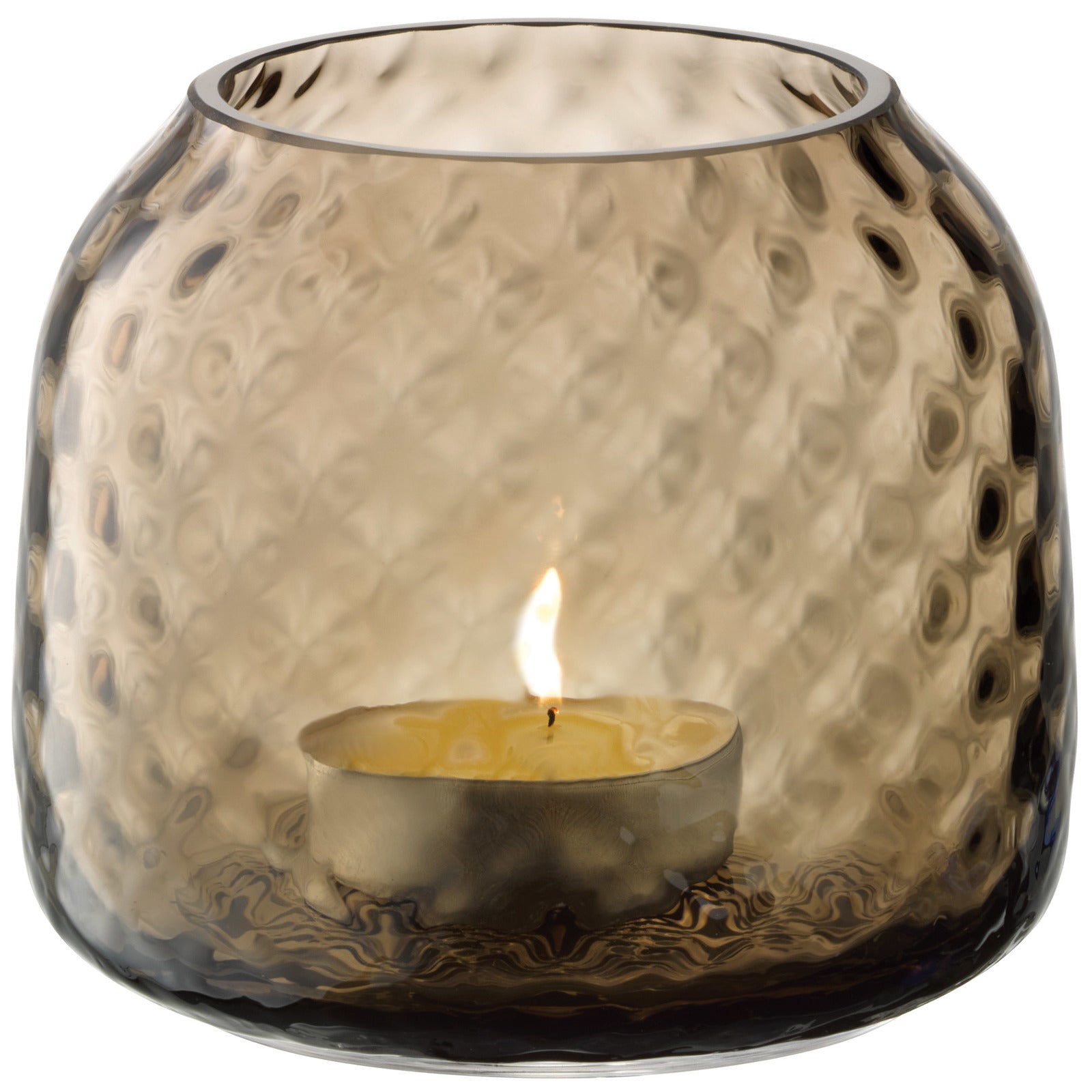 Dapple Tealight Holder/Vase Earth Brown 7cm