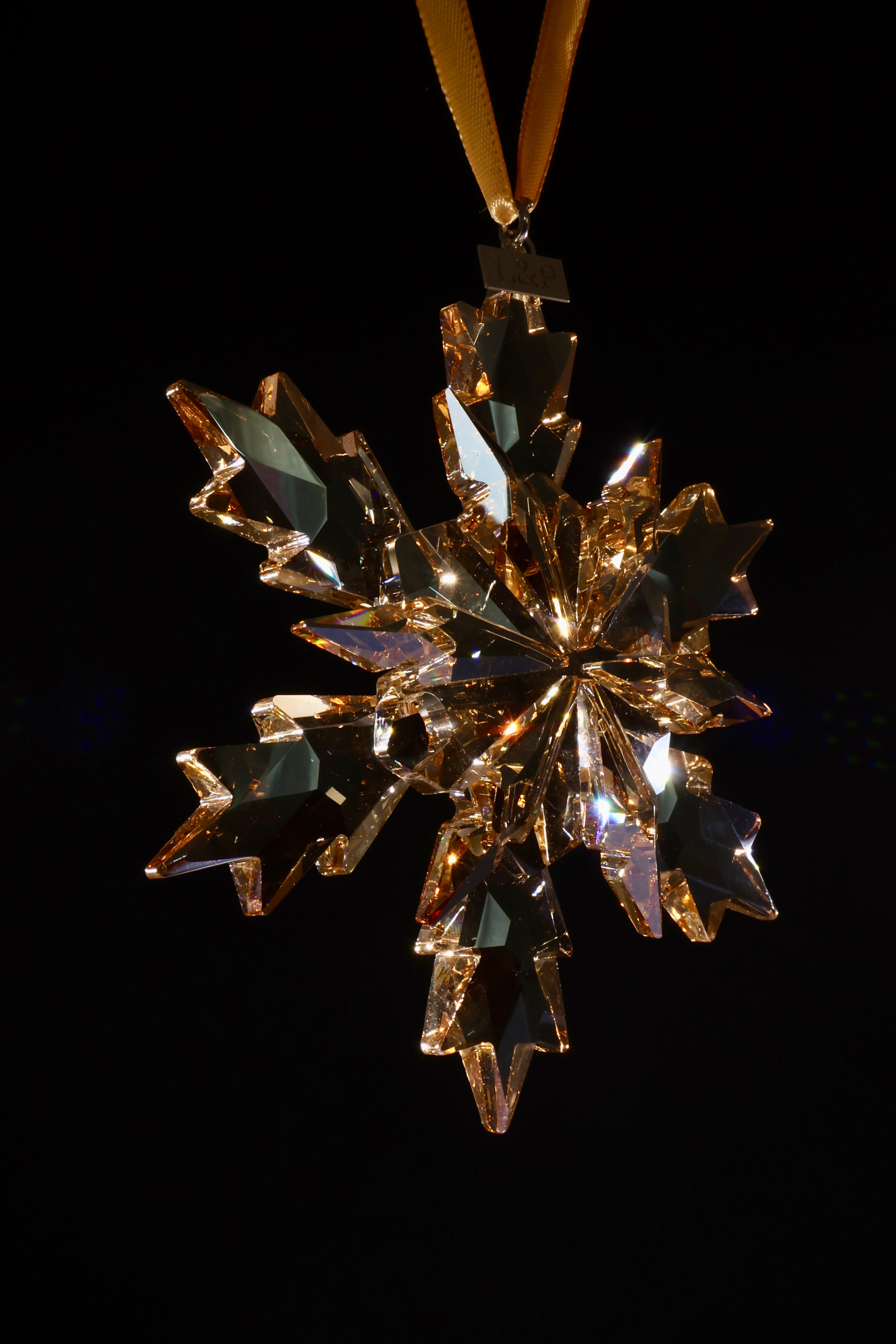 Crystal Snowflake Christmas Tree Ornament – Champagne