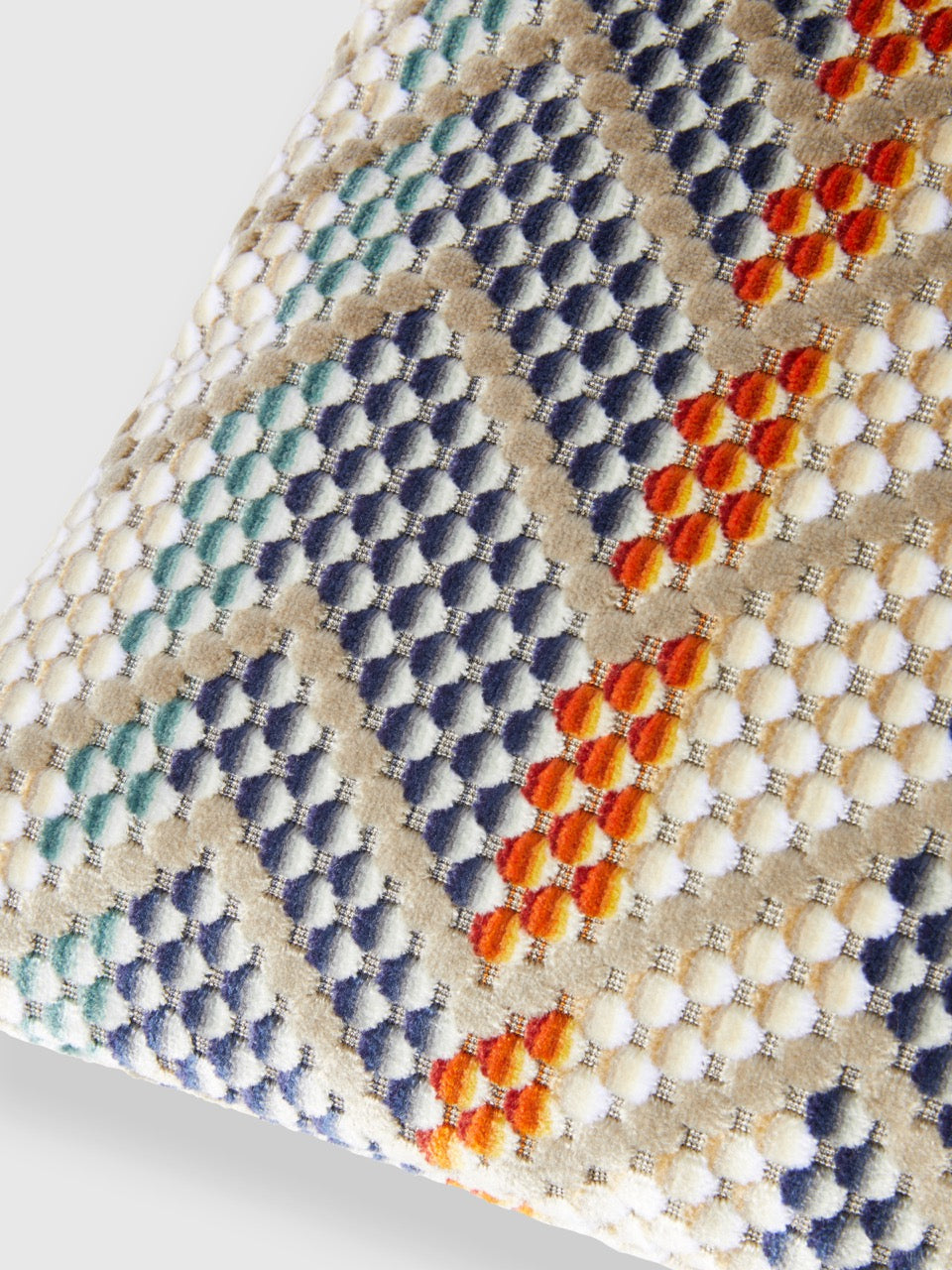 LLOYD AND PAUL HOME LUXURIES Missoni Squame Orange Cushion (40cm x 40cm)