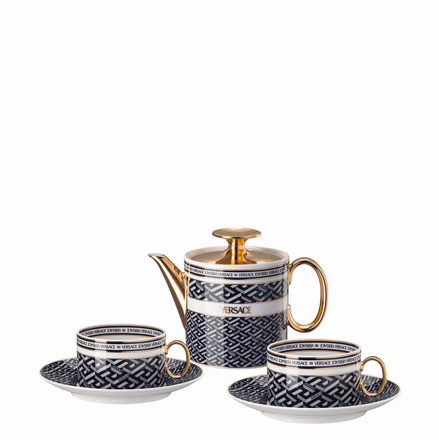 LLOYD AND PAUL HOME LUXURIES VERSACE LA GRECA TEA SET FOR 2
