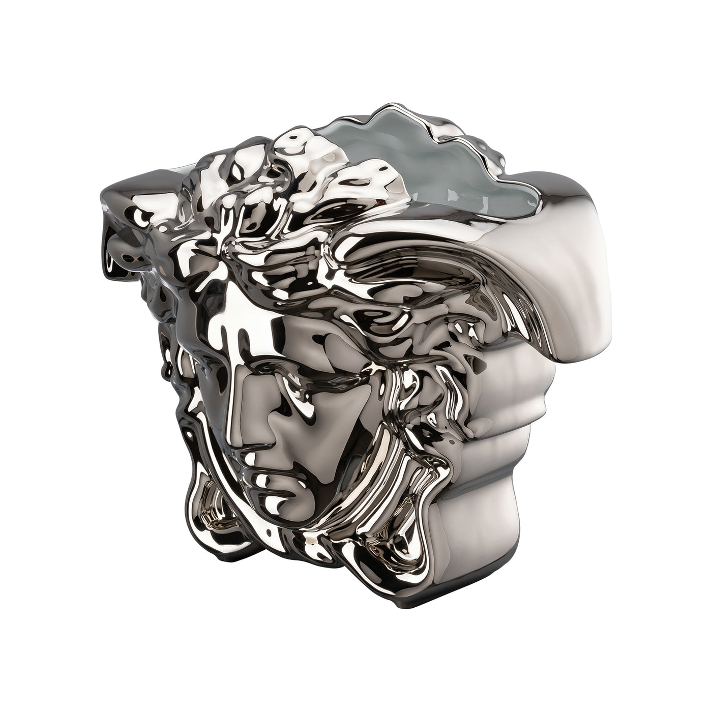 LLOYD AND PAUL HOME LUXURIES Versace Medusa Grande Silver Vase 21cm