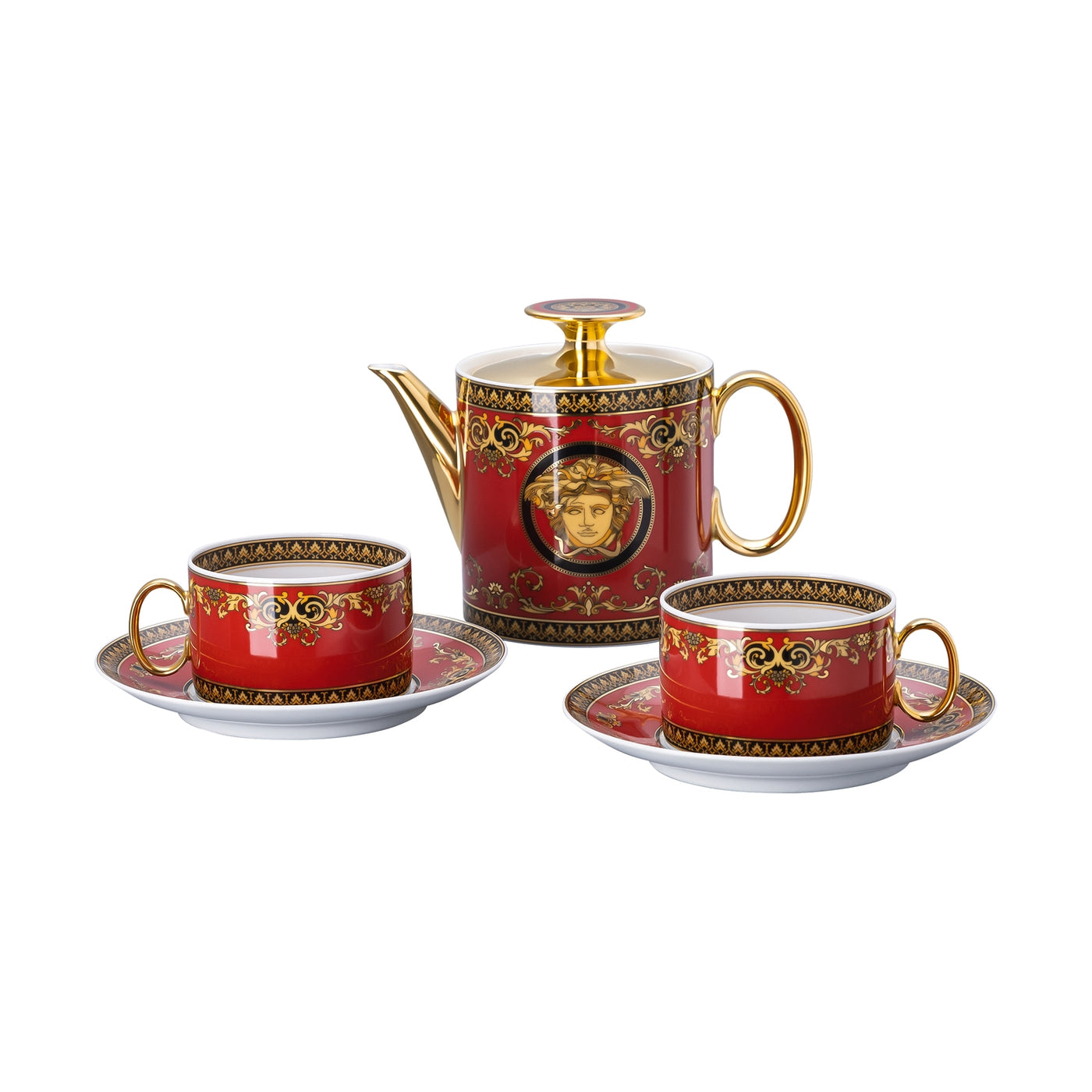 LLOYD AND PAUL HOME LUXURIES Versace Medusa Tea Set for 2