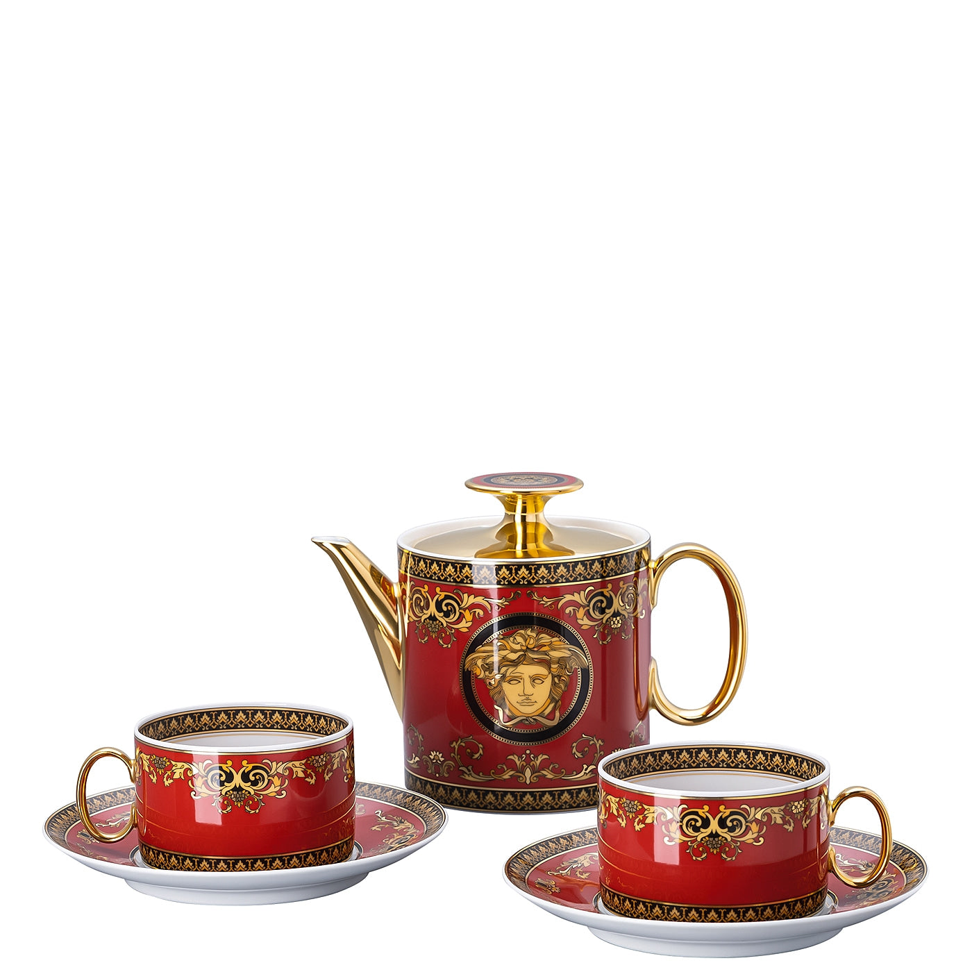 LLOYD AND PAUL HOME LUXURIES Versace Medusa Tea Set for 2