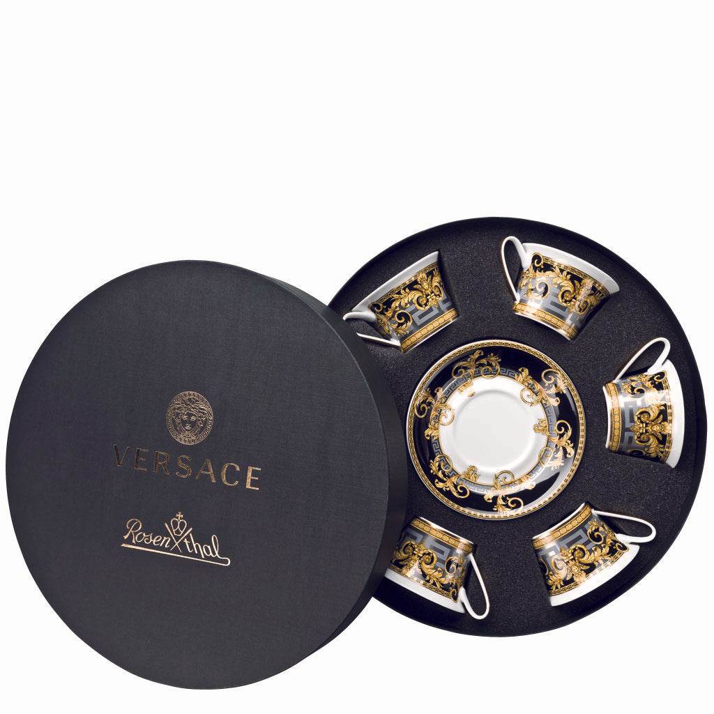 LLOYD AND PAUL HOME LUXURIES VERSACE Prestige Gala Tea Cup - Set With 6 Tea Cups & Saucers, Porcelain