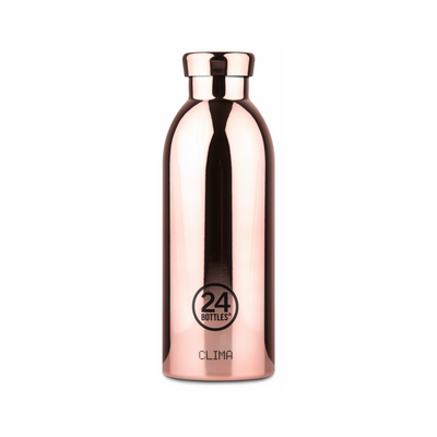24Bottles Clima Bottle in Rose Gold - 500ml insulated stainless steel water bottle with 24-hour cold thermal technology, luxury finish for Lloyd & Paul