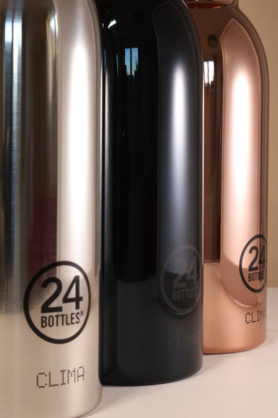 24Bottles Clima Bottle in Rose Gold - 500ml insulated stainless steel water bottle with 24-hour cold thermal technology, luxury finish for Lloyd & Paul