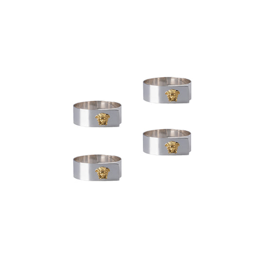 Versace Napkin Rings Silver/Gold 4pcs