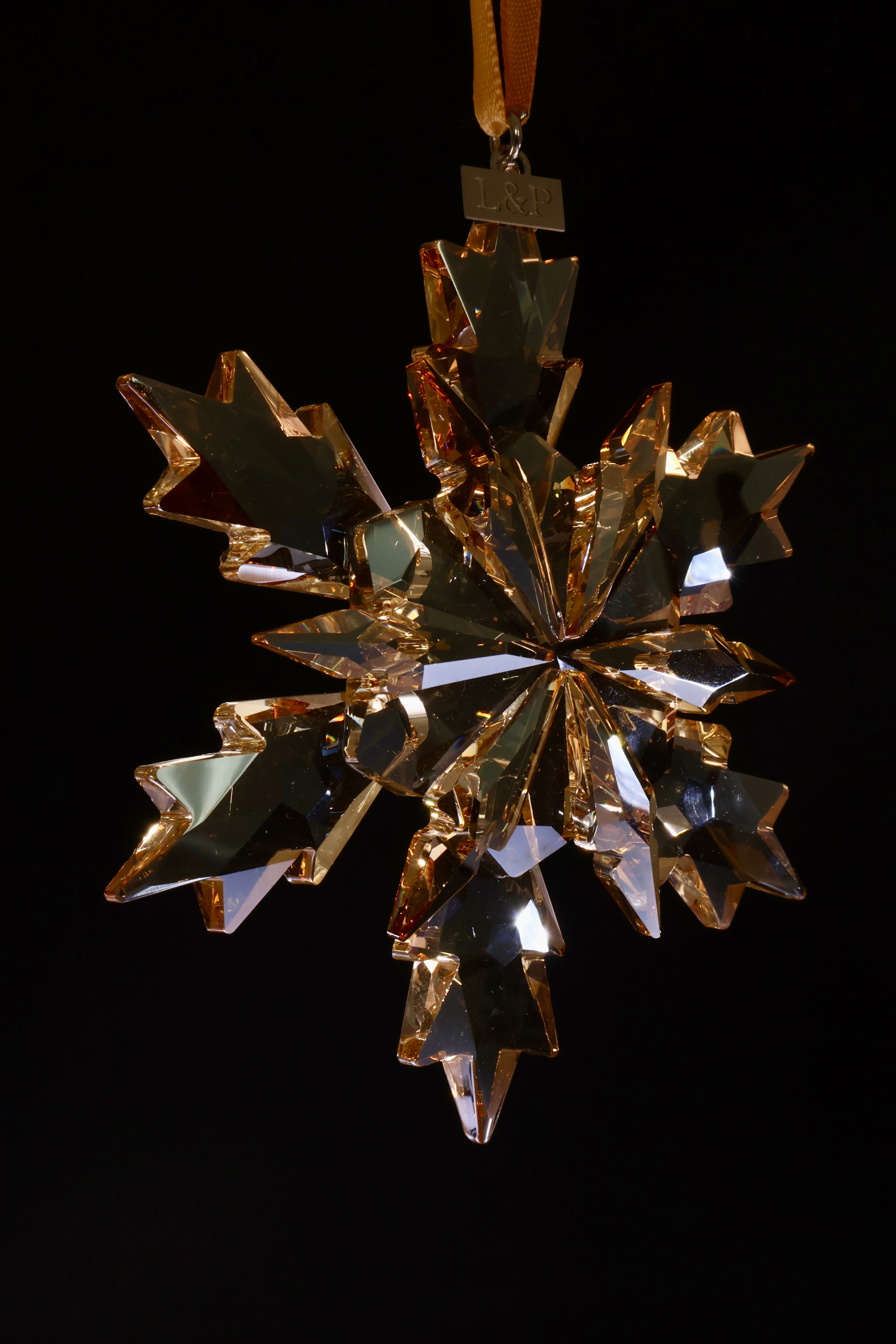 Crystal Snowflake Christmas Tree Ornament – Champagne