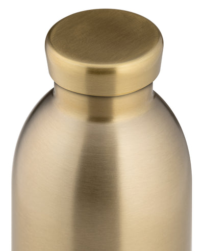 24Bottles Clima Bottle in Gold - 500ml insulated stainless steel water bottle with 24-hour cold thermal technology, luxury finish for Lloyd & Paul