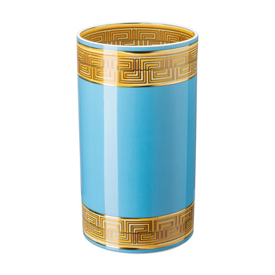 LLOYD AND PAUL HOME LUXURIES VERSACE MEDUSA AMPLIFIED BLUE COIN VASE